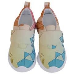 Background Pastel Geometric Lines Kids  Velcro No Lace Shoes by anzea