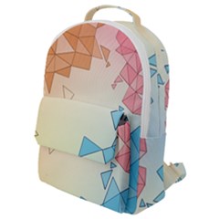 Background Pastel Geometric Lines Flap Pocket Backpack (small)