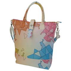 Background Pastel Geometric Lines Buckle Top Tote Bag