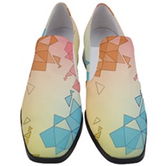 Background Pastel Geometric Lines Women Slip On Heel Loafers