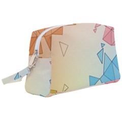 Background Pastel Geometric Lines Wristlet Pouch Bag (large)