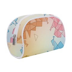 Background Pastel Geometric Lines Make Up Case (small)