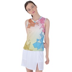 Background Pastel Geometric Lines Women s Sleeveless Sports Top