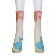 Background Pastel Geometric Lines Crew Socks