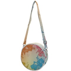 Background Pastel Geometric Lines Crossbody Circle Bag