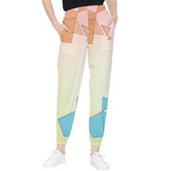 Background Pastel Geometric Lines Women s Tapered Pants