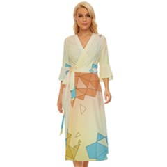 Background Pastel Geometric Lines Midsummer Wrap Dress