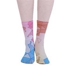 Background Pastel Geometric Lines Smooth Crew Length Tube Socks