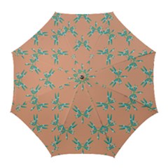 Turquoise Dragonfly Insect Paper Golf Umbrellas by anzea