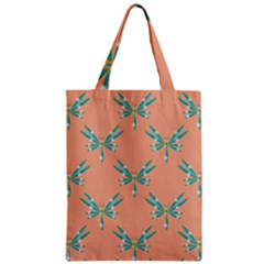 Turquoise Dragonfly Insect Paper Zipper Classic Tote Bag by anzea