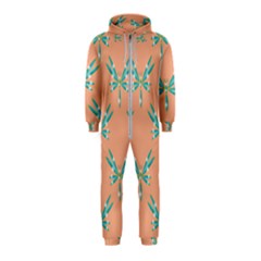 Turquoise Dragonfly Insect Paper Hooded Jumpsuit (kids)