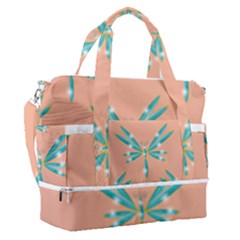 Turquoise Dragonfly Insect Paper Sports Shoulder Bag With Shoes Compartment