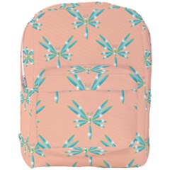 Turquoise Dragonfly Insect Paper Full Print Backpack by anzea