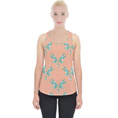 Turquoise Dragonfly Insect Paper Piece Up Tank Top