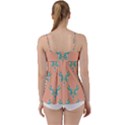 Turquoise Dragonfly Insect Paper Babydoll Tankini Top View2