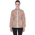 Turquoise Dragonfly Insect Paper Women s High Neck Windbreaker View1