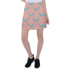 Turquoise Dragonfly Insect Paper Tennis Skirt