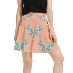 Turquoise Dragonfly Insect Paper Waistband Skirt by anzea