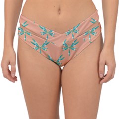 Turquoise Dragonfly Insect Paper Double Strap Halter Bikini Bottoms by anzea