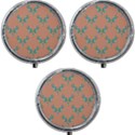 Turquoise Dragonfly Insect Paper Mini Round Pill Box (Pack of 3) View1