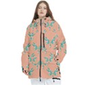 Turquoise Dragonfly Insect Paper Women s Multi Pockets Zip Ski and Snowboard Waterproof Breathable Jacket View1