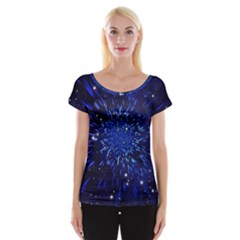 Star Universe Space Starry Sky Cap Sleeve Top