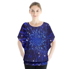 Star Universe Space Starry Sky Batwing Chiffon Blouse