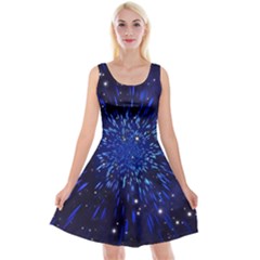 Star Universe Space Starry Sky Reversible Velvet Sleeveless Dress