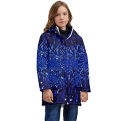 Star Universe Space Starry Sky Kids  Hooded Longline Puffer Jacket by anzea