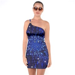 Star Universe Space Starry Sky One Shoulder Ring Trim Bodycon Dress by anzea