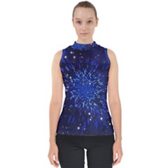 Star Universe Space Starry Sky Mock Neck Shell Top