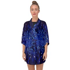 Star Universe Space Starry Sky Half Sleeve Chiffon Kimono