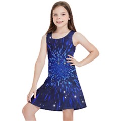 Star Universe Space Starry Sky Kids  Lightweight Sleeveless Dress by anzea