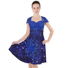 Star Universe Space Starry Sky Cap Sleeve Midi Dress