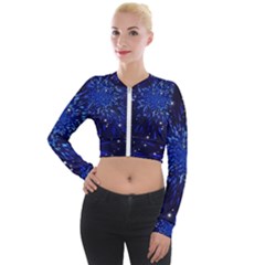 Star Universe Space Starry Sky Long Sleeve Cropped Velvet Jacket