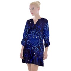 Star Universe Space Starry Sky Open Neck Shift Dress by anzea