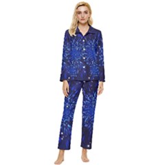 Star Universe Space Starry Sky Womens  Long Sleeve Velvet Pocket Pajamas Set