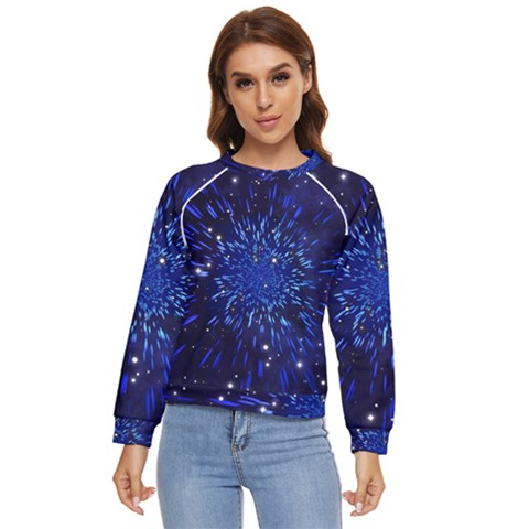 Star Universe Space Starry Sky Women s Long Sleeve Raglan T-shirt by anzea