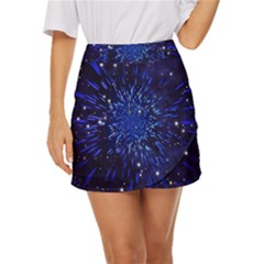 Star Universe Space Starry Sky Mini Front Wrap Skirt by anzea