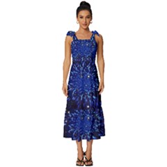 Star Universe Space Starry Sky Tie-strap Tiered Midi Chiffon Dress by anzea