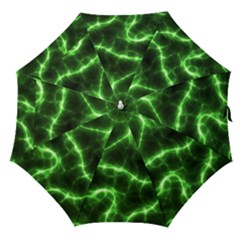 Lightning Electricity Pattern Green Straight Umbrellas by anzea