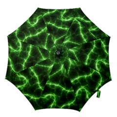 Lightning Electricity Pattern Green Hook Handle Umbrellas (small) by anzea