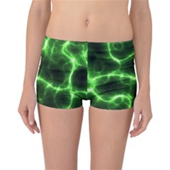 Lightning Electricity Pattern Green Reversible Boyleg Bikini Bottoms by anzea