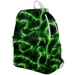 Lightning Electricity Pattern Green Top Flap Backpack