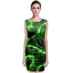 Lightning Electricity Pattern Green Classic Sleeveless Midi Dress by anzea