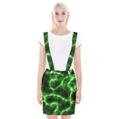 Lightning Electricity Pattern Green Braces Suspender Skirt