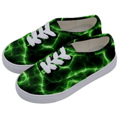 Lightning Electricity Pattern Green Kids  Classic Low Top Sneakers by anzea