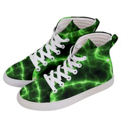 Lightning Electricity Pattern Green Men s Hi-top Skate Sneakers