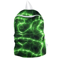 Lightning Electricity Pattern Green Foldable Lightweight Backpack