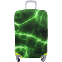 Lightning Electricity Pattern Green Luggage Cover (large)